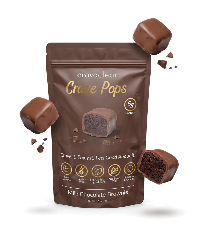Crave Pops Milk Chocolate Brownie 3-pop bag with pops