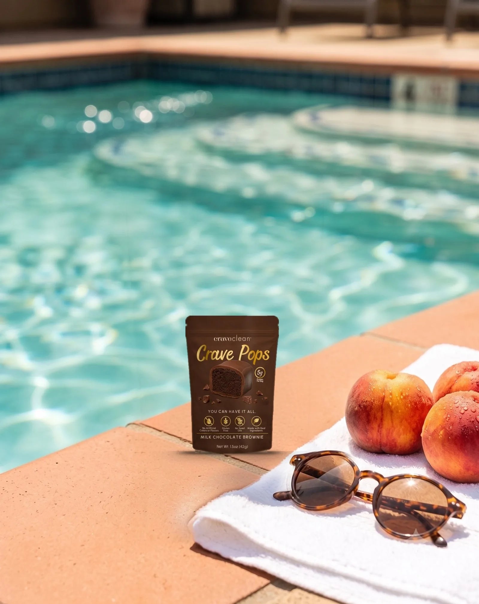 Milk Chocolate Brownie Crave Pops poolside